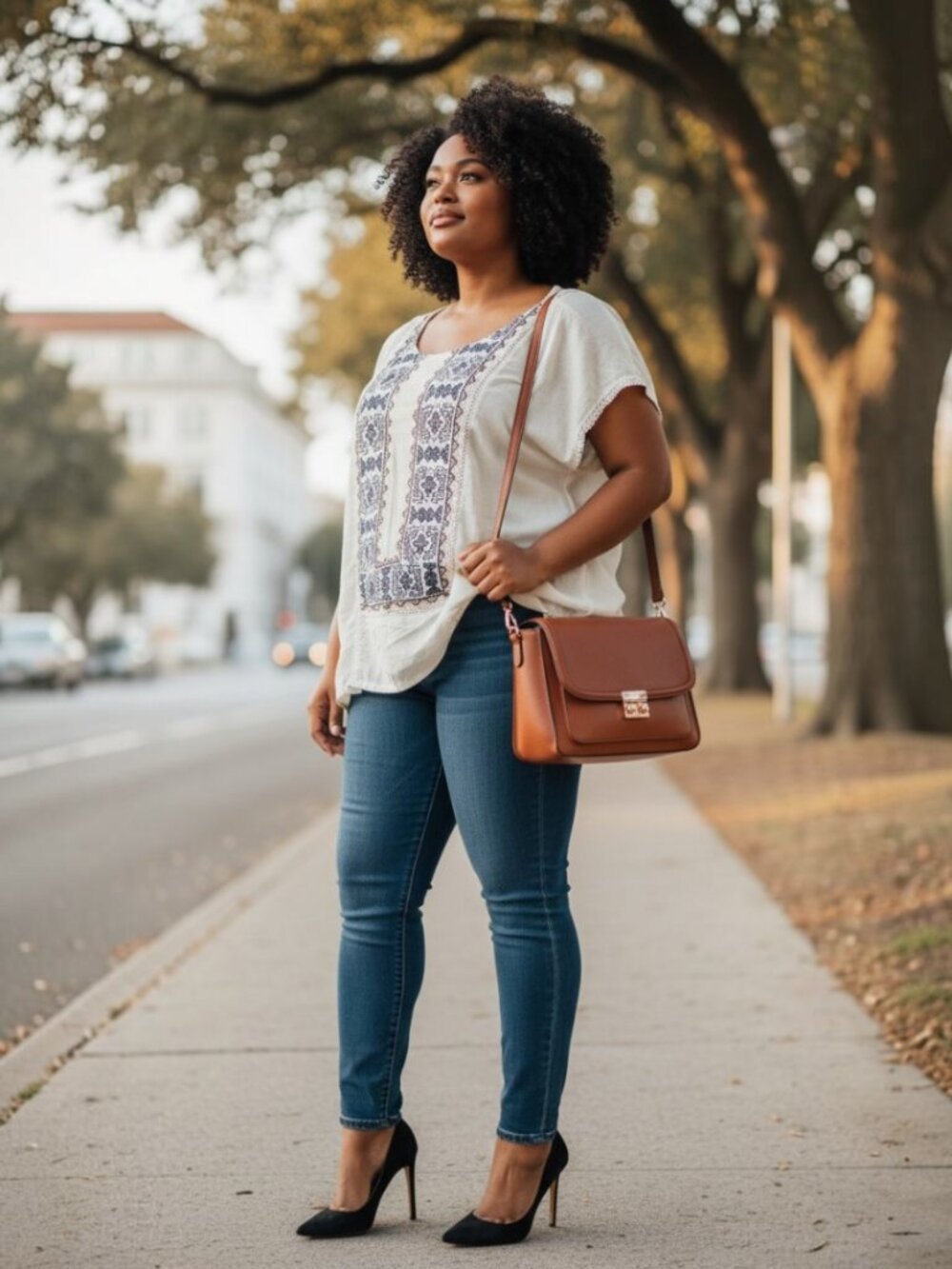 Lucky Brand Embroidered Geometric Tunic in White Size 3X